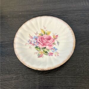 Vintage Gladstone Bone China Gold/Floral 6” Saucer
